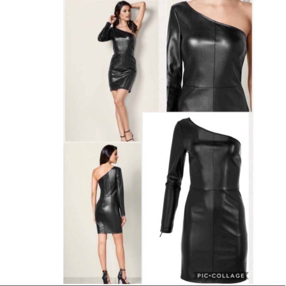 FAUX LEATHER BODYCON DRESS
